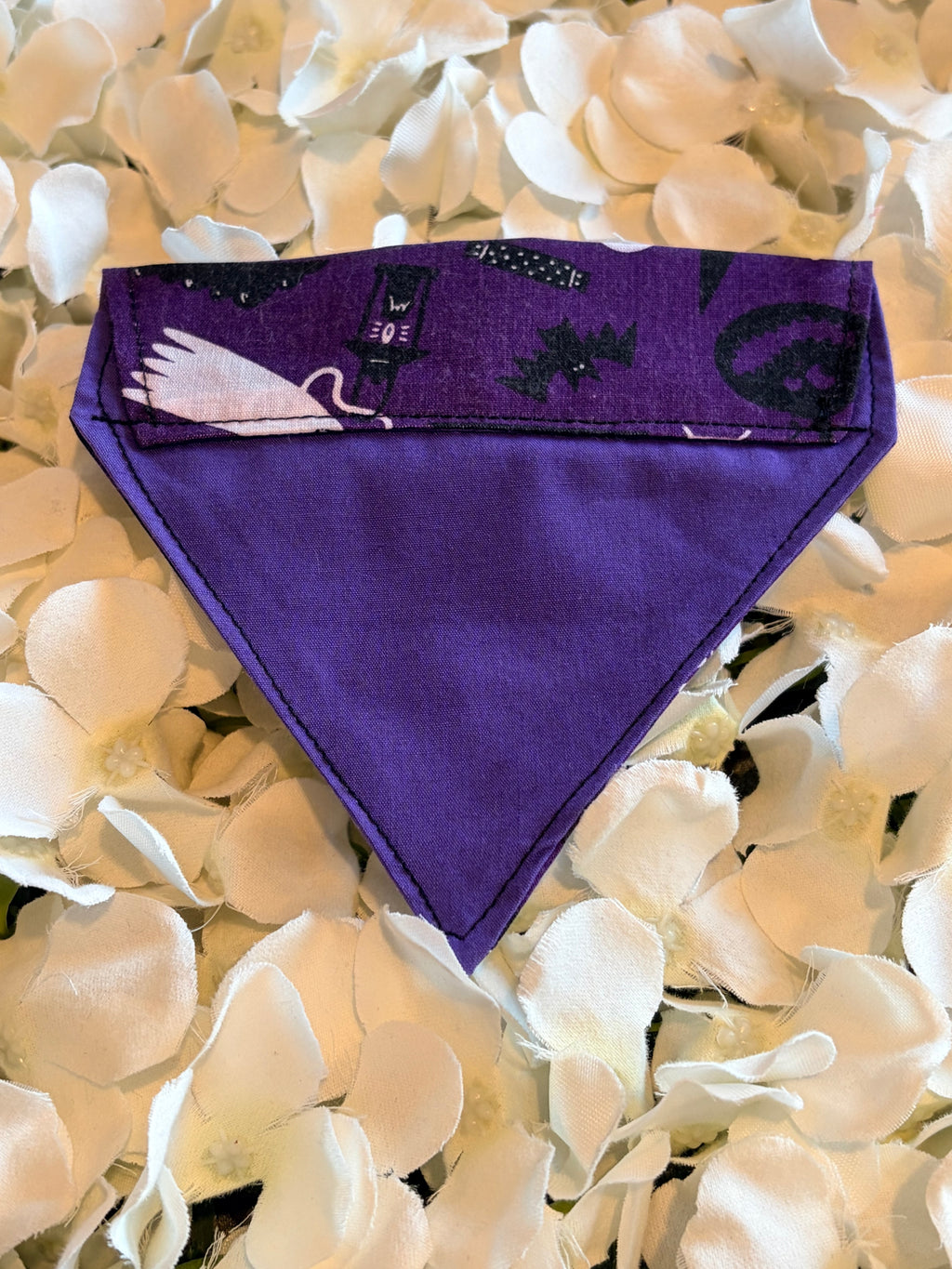 Purple Skeleton Halloween Bandana - Small