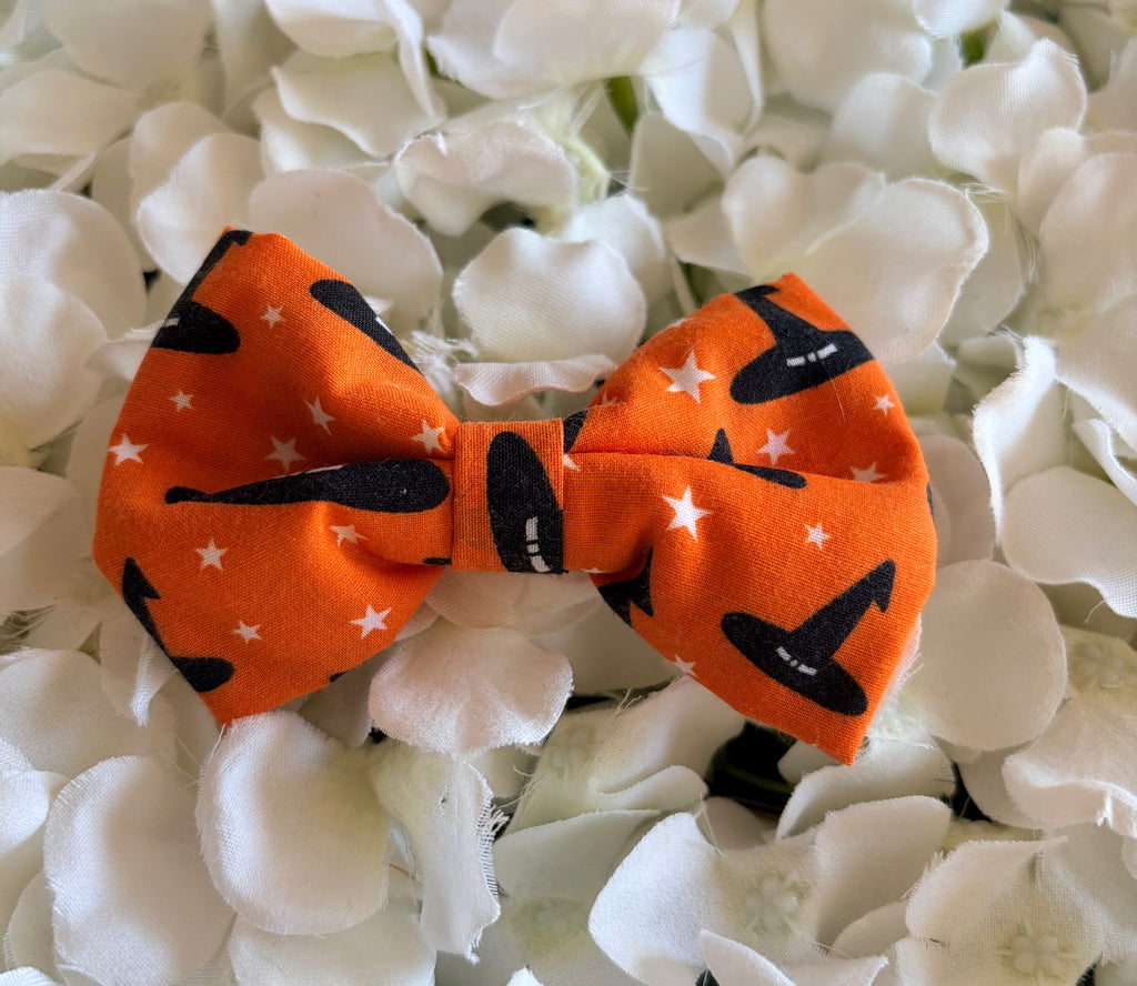 Orange Witches Hats Bow - Medium