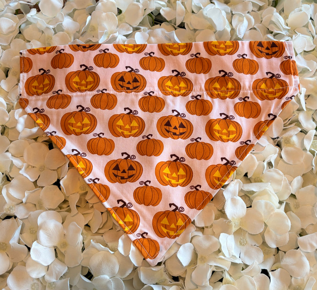 Jack-o-Lantern Pumpkin Halloween Bandana - Large