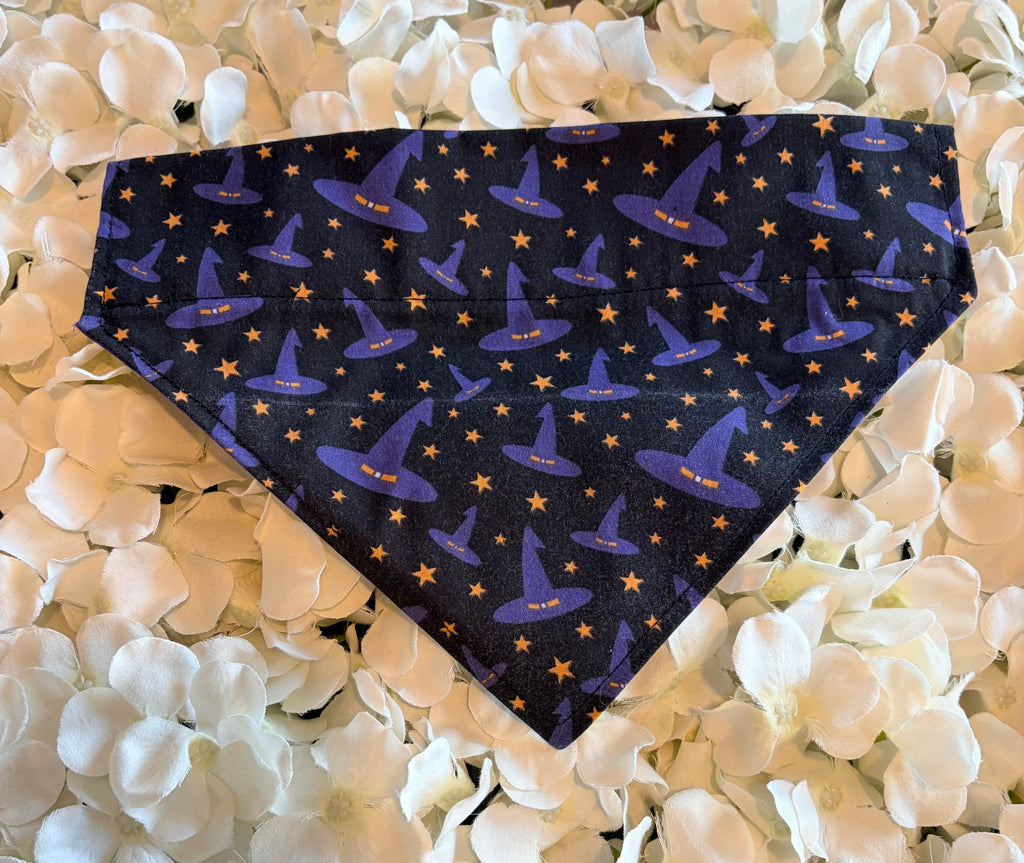 Purple Witch Hats Halloween Bandana - Medium