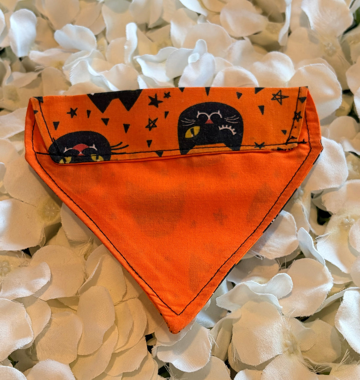 Orange Cat Halloween Bandana - Extra Small