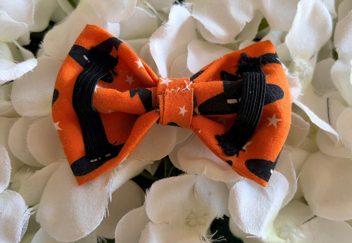 Orange Witches Hats Bow - Small