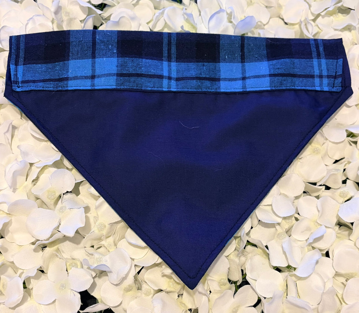 Blue Check Bandana - Large