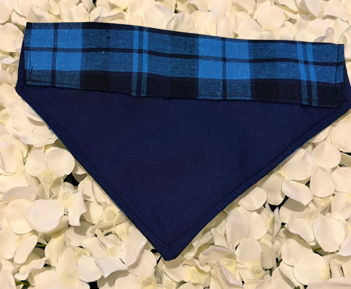 Blue Check Bandana - Medium