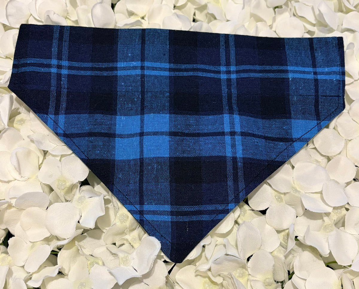 Blue Check Bandana - Medium