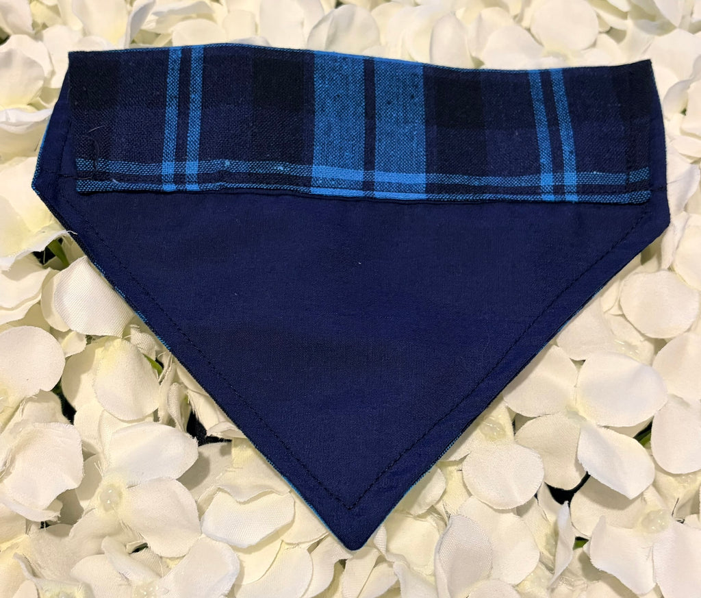 Blue Check Bandana - Small