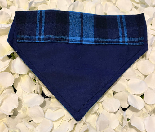 Blue Check Bandana - Small