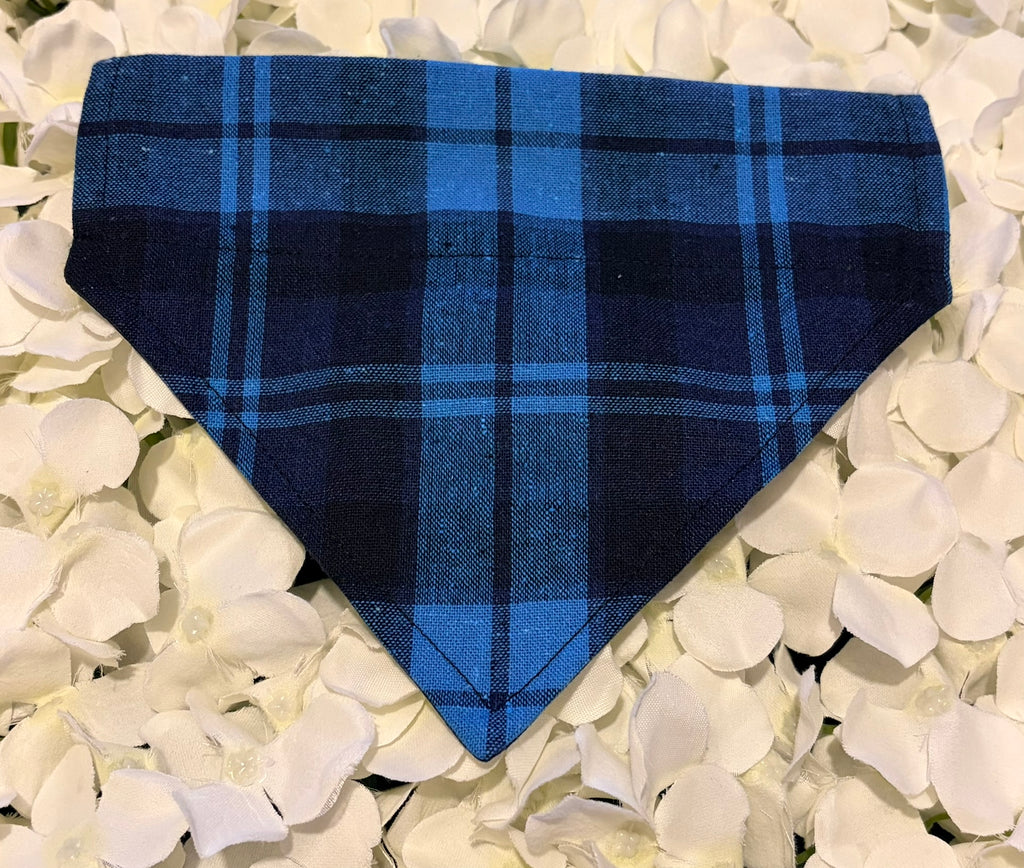 Blue Check Bandana - Small