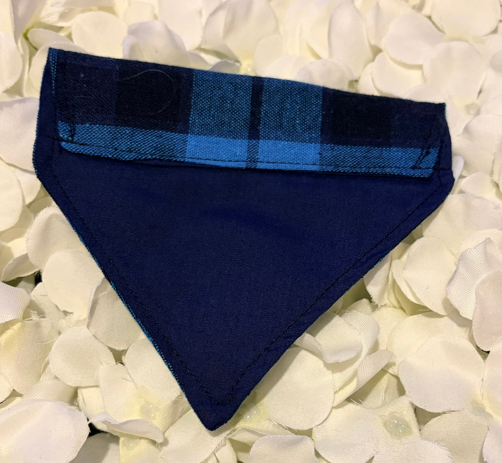 Blue Check Bandana - Extra-Small
