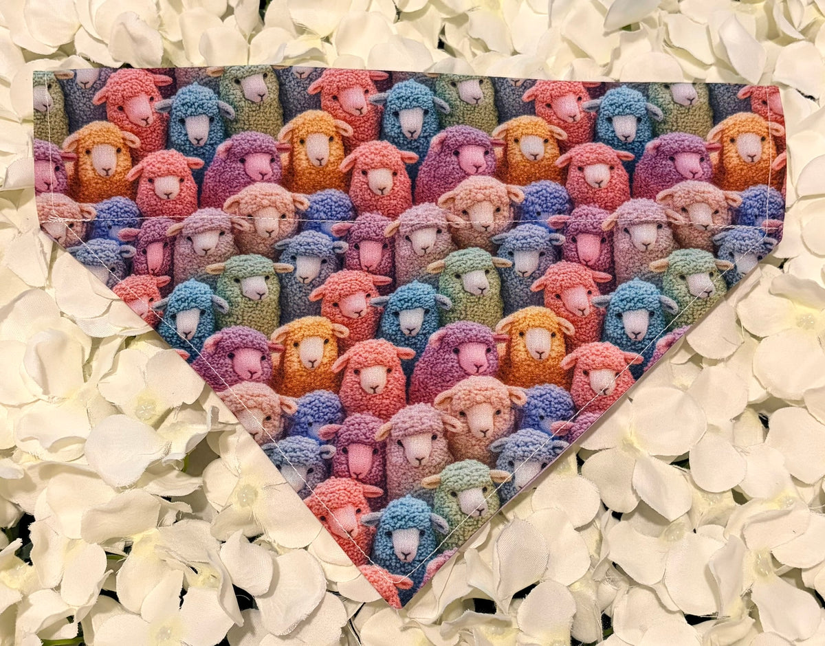 Colourful Sheep Bandana - Medium