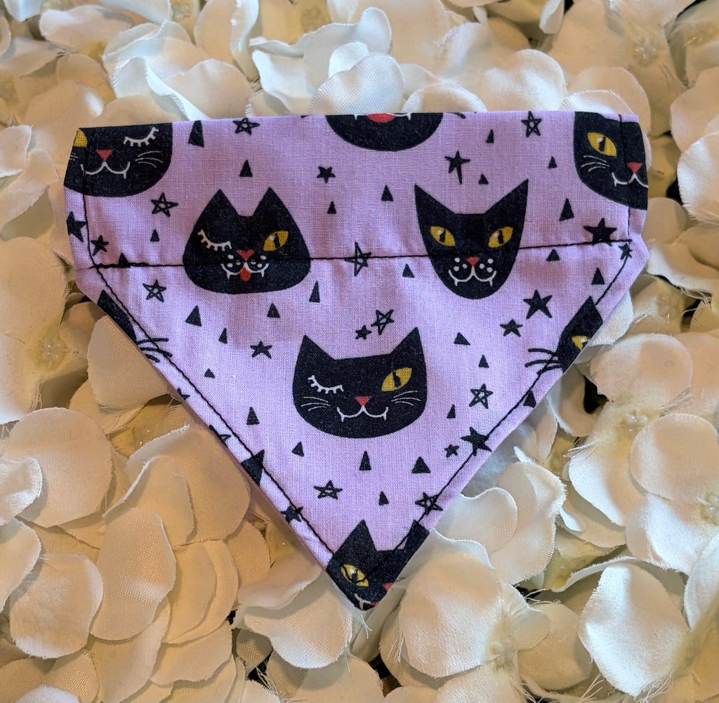 Purple Cat Halloween Bandana - Extra Small