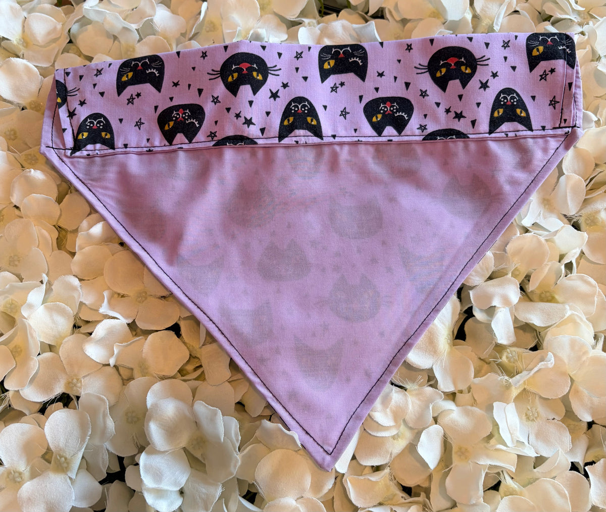Purple Cat Halloween Bandana - Large
