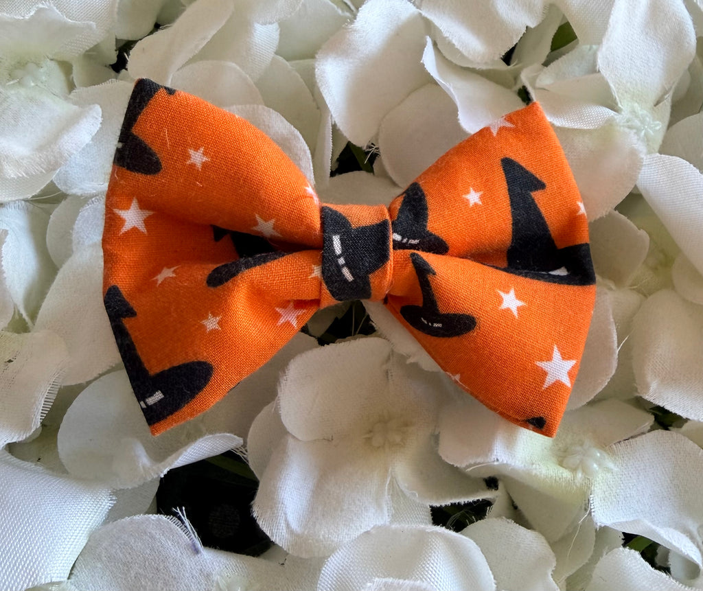 Orange Witches Hats Bow - Small