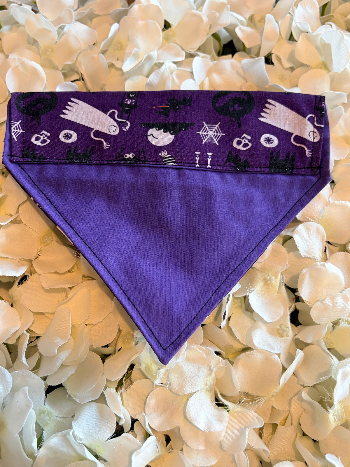Purple Skeleton Halloween Bandana - Medium