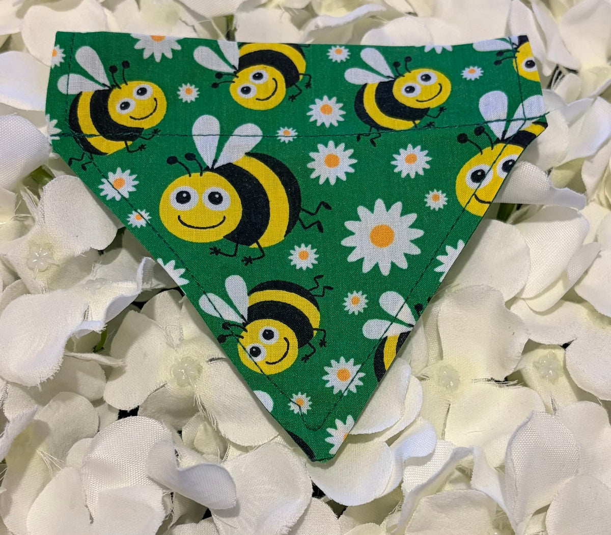 Dark Green Bees Bandana - Extra-Small
