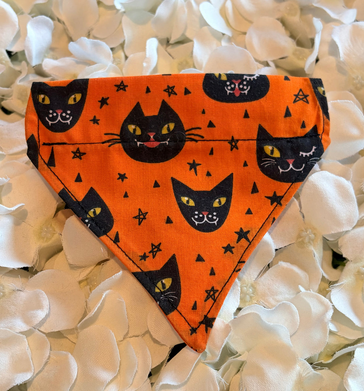 Orange Cat Halloween Bandana - Extra Small