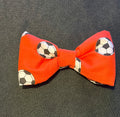 Red Football Bow - Large