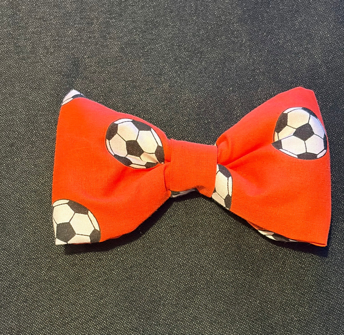 Red Football Bow - Large