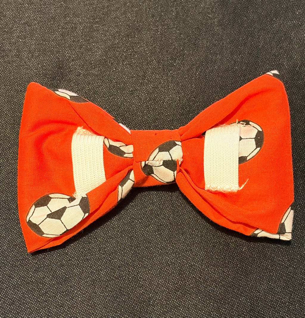 Red Football Bow - Large