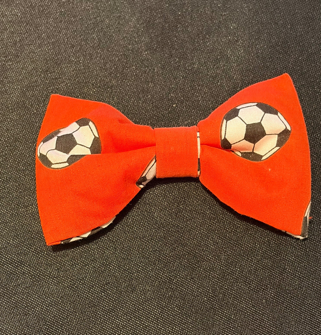 Red Football Bow - Medium