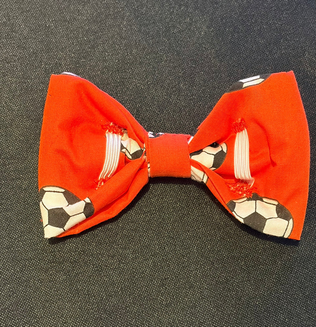 Red Football Bow - Medium