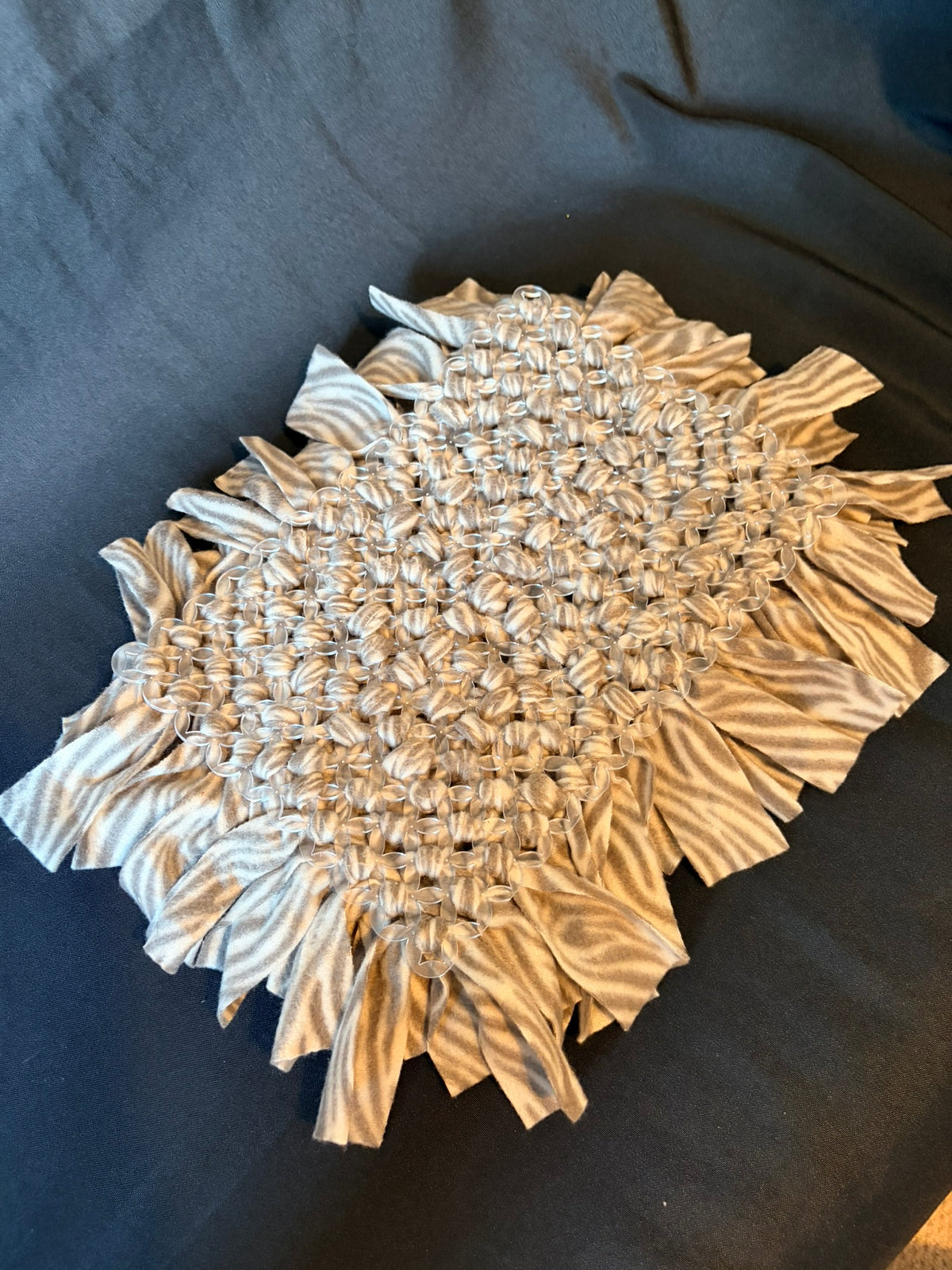 Striped Grey Animal Print Snuffle Mat - Medium