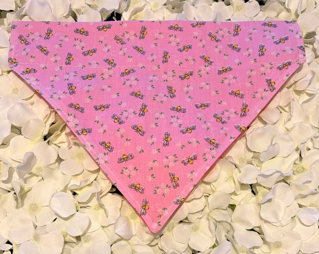 Pink Bees Bandana - Large