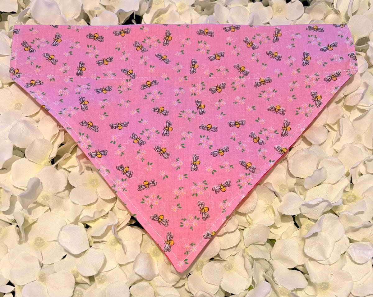 Pink Bees Bandana - Large