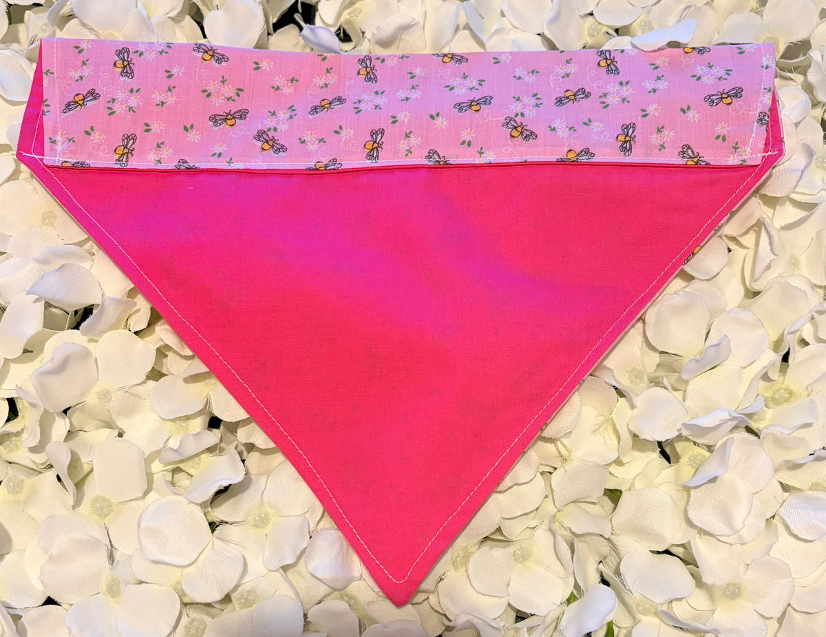 Pink Bees Bandana - Large