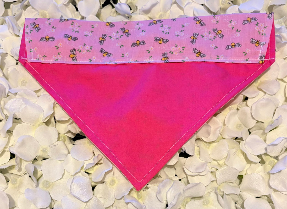 Pink Bees Bandana - Medium