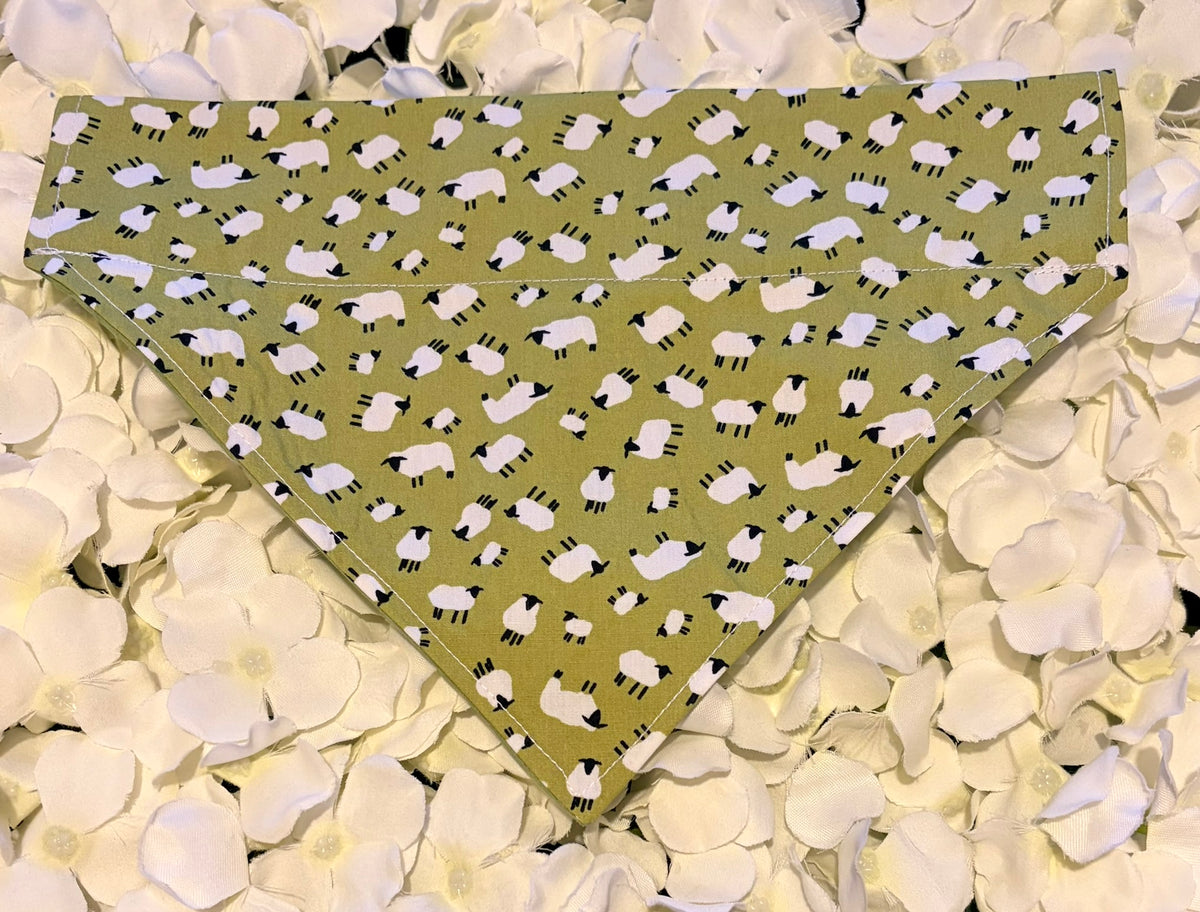 Green Sheep Bandana - Medium
