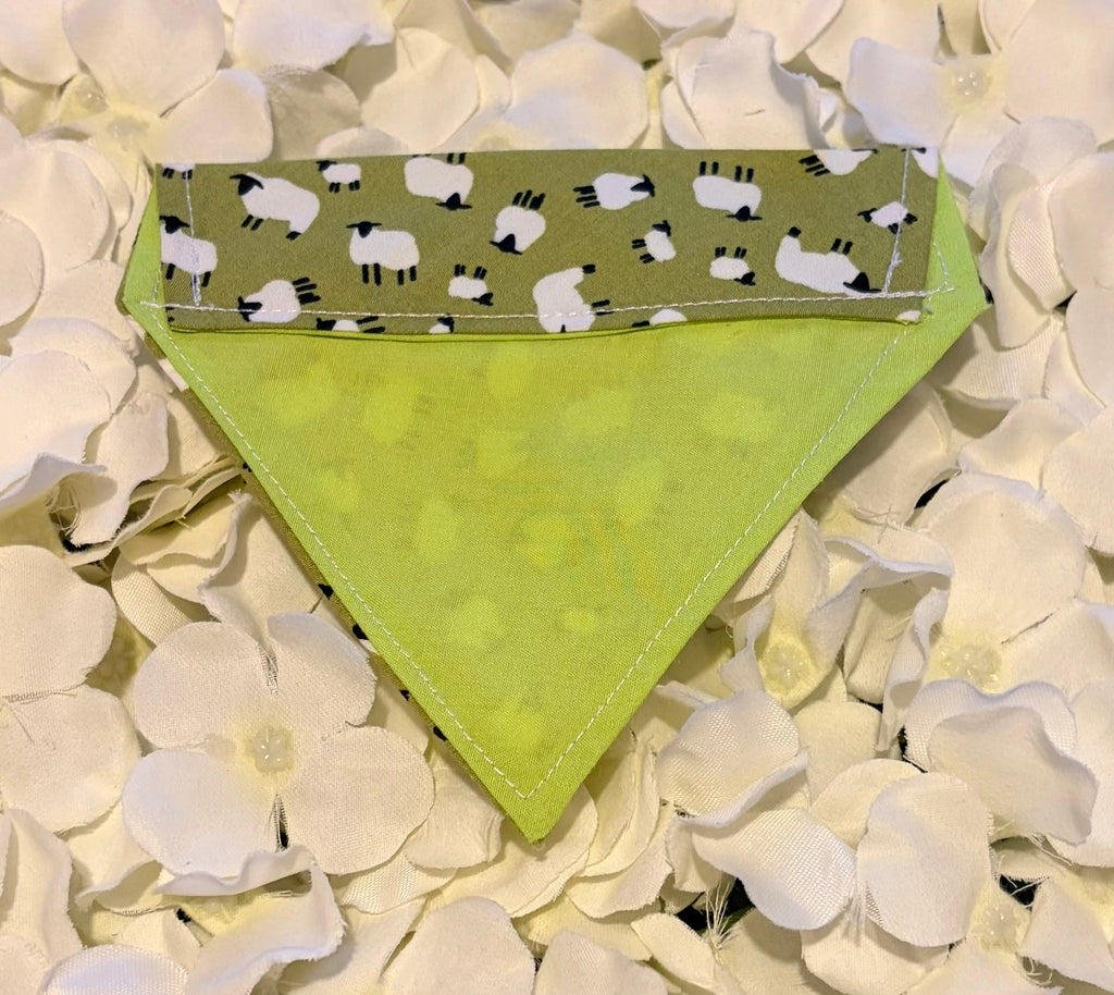 Green Sheep Bandana - Extra Small