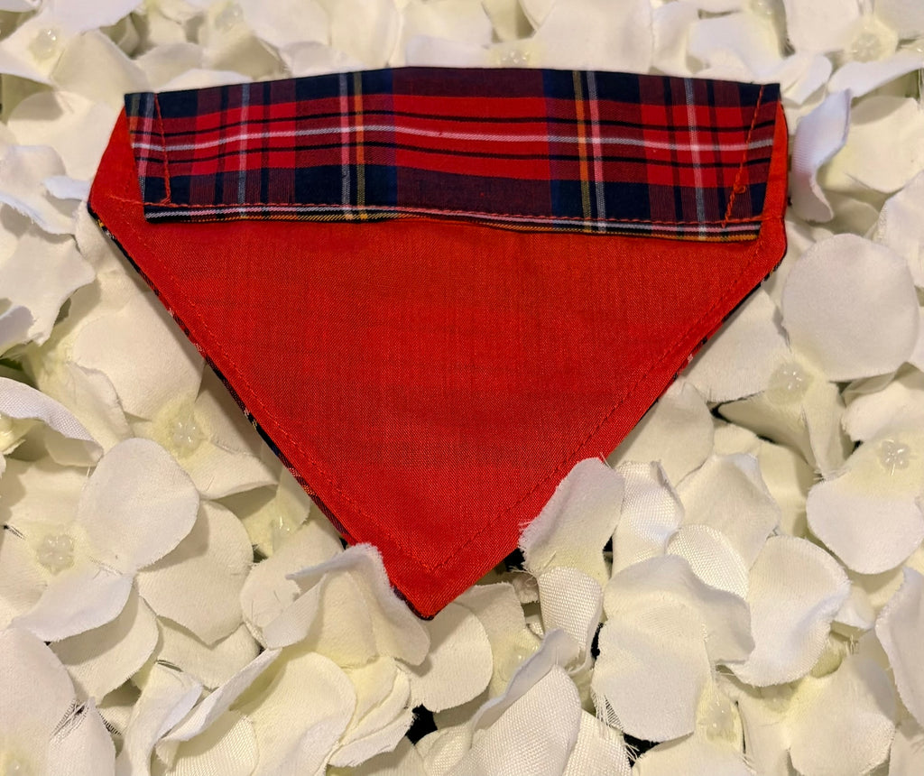 Red Tartan Bandana - Extra Small