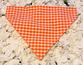 Orange Gingham Bandana - Large