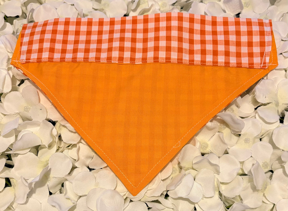 Orange Gingham Bandana - Medium