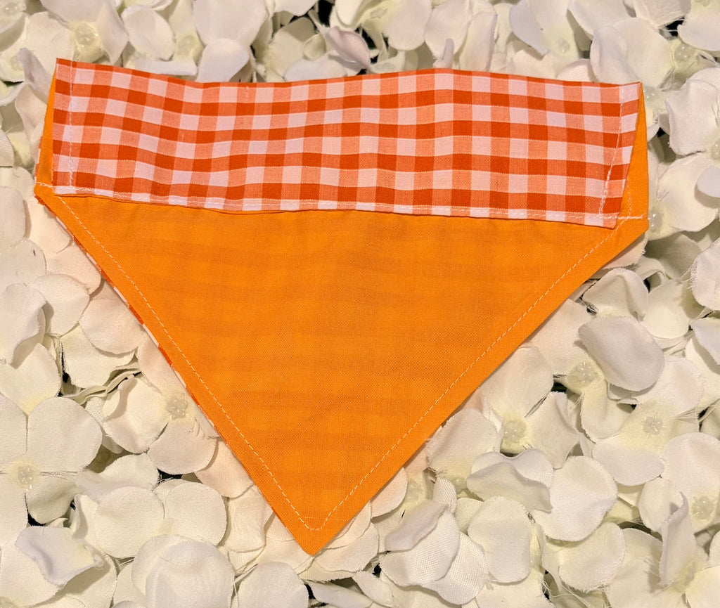 Orange Gingham Bandana - Small