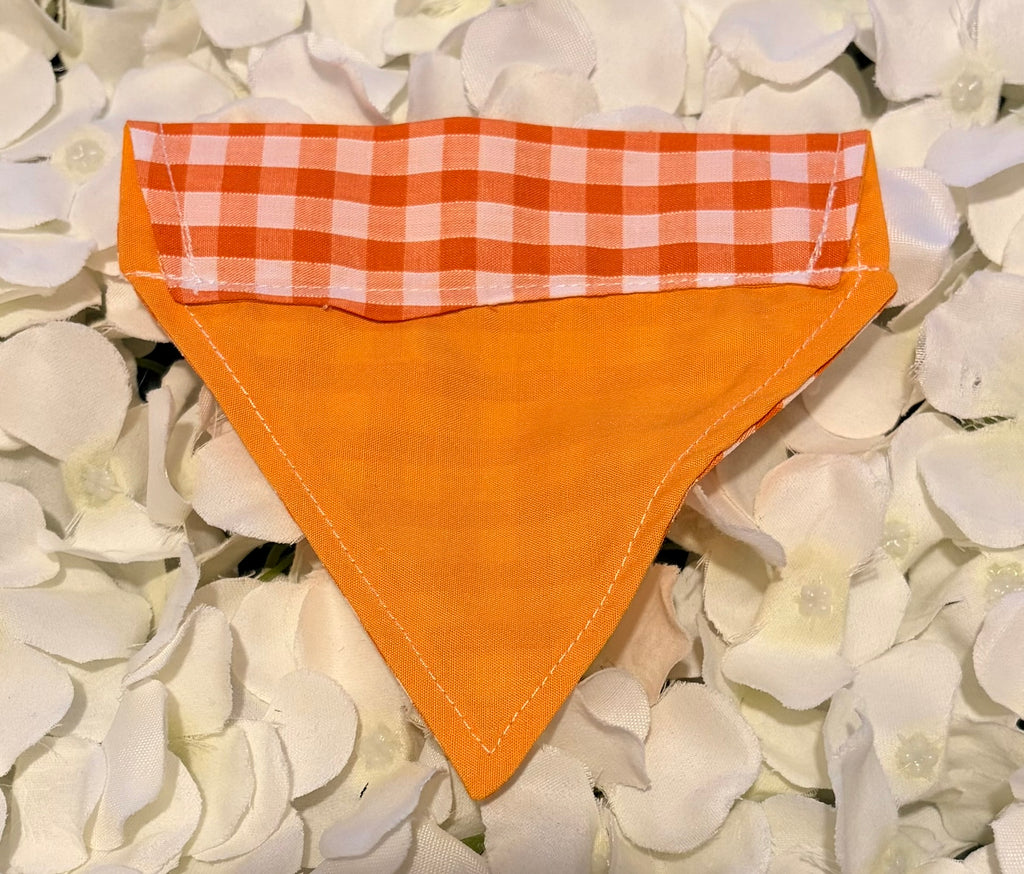 Orange Gingham Bandana - Extra Small