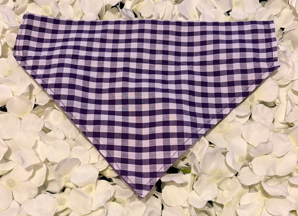 Purple Gingham Bandana - Medium
