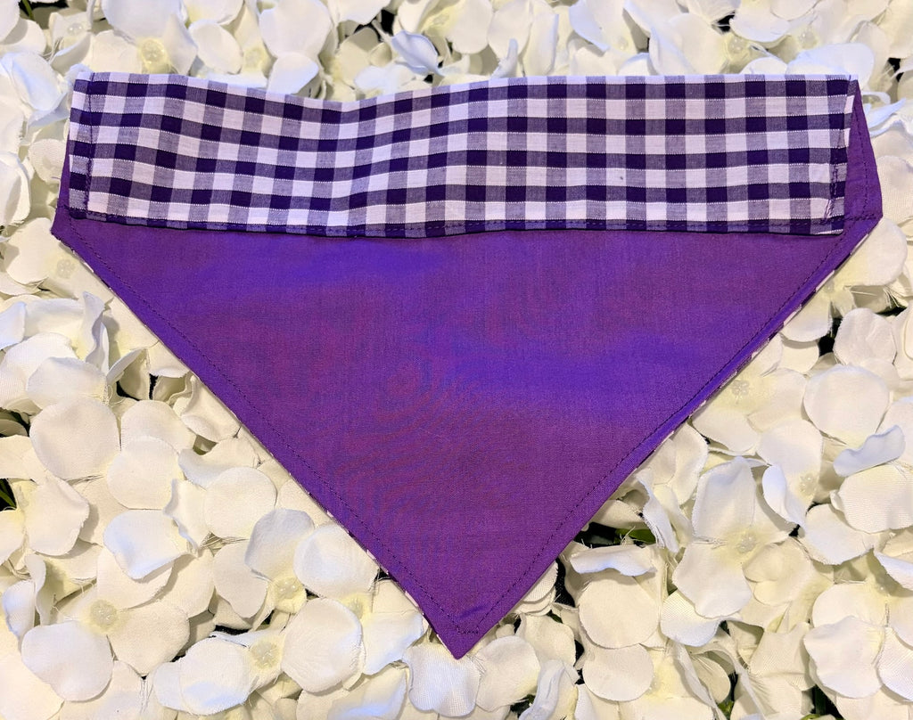 Purple Gingham Bandana - Medium