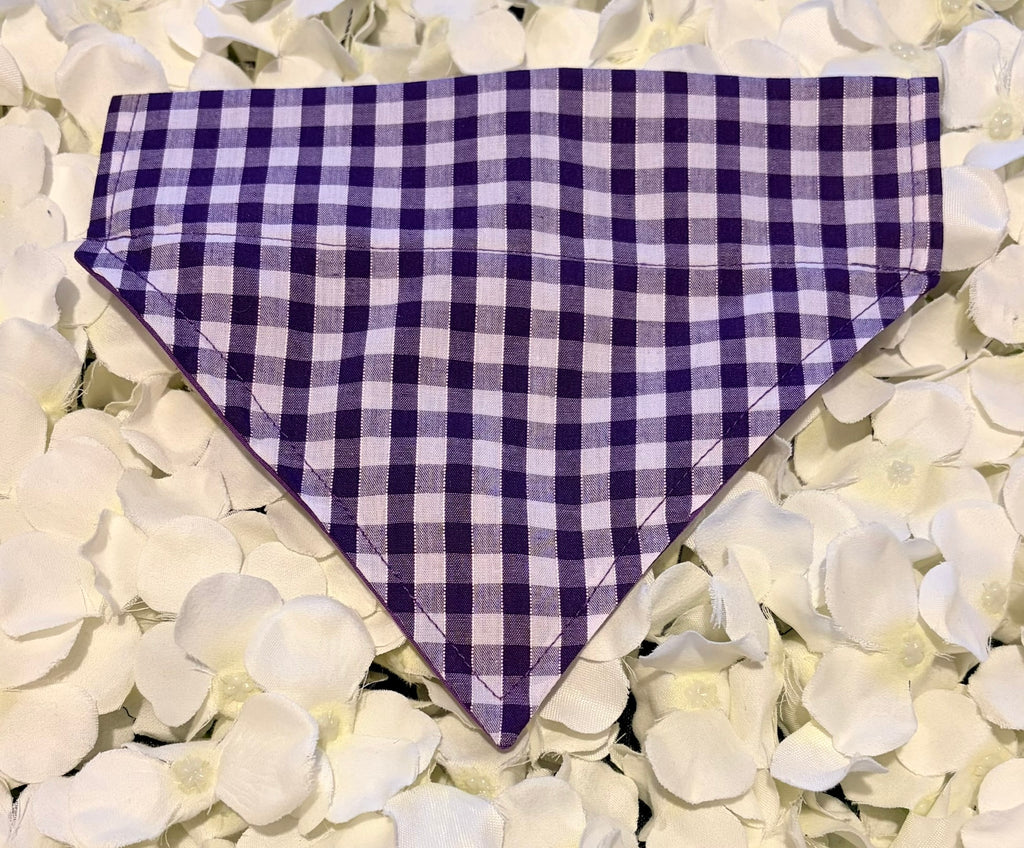 Purple Gingham Bandana - Small
