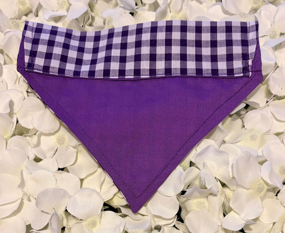 Purple Gingham Bandana - Small