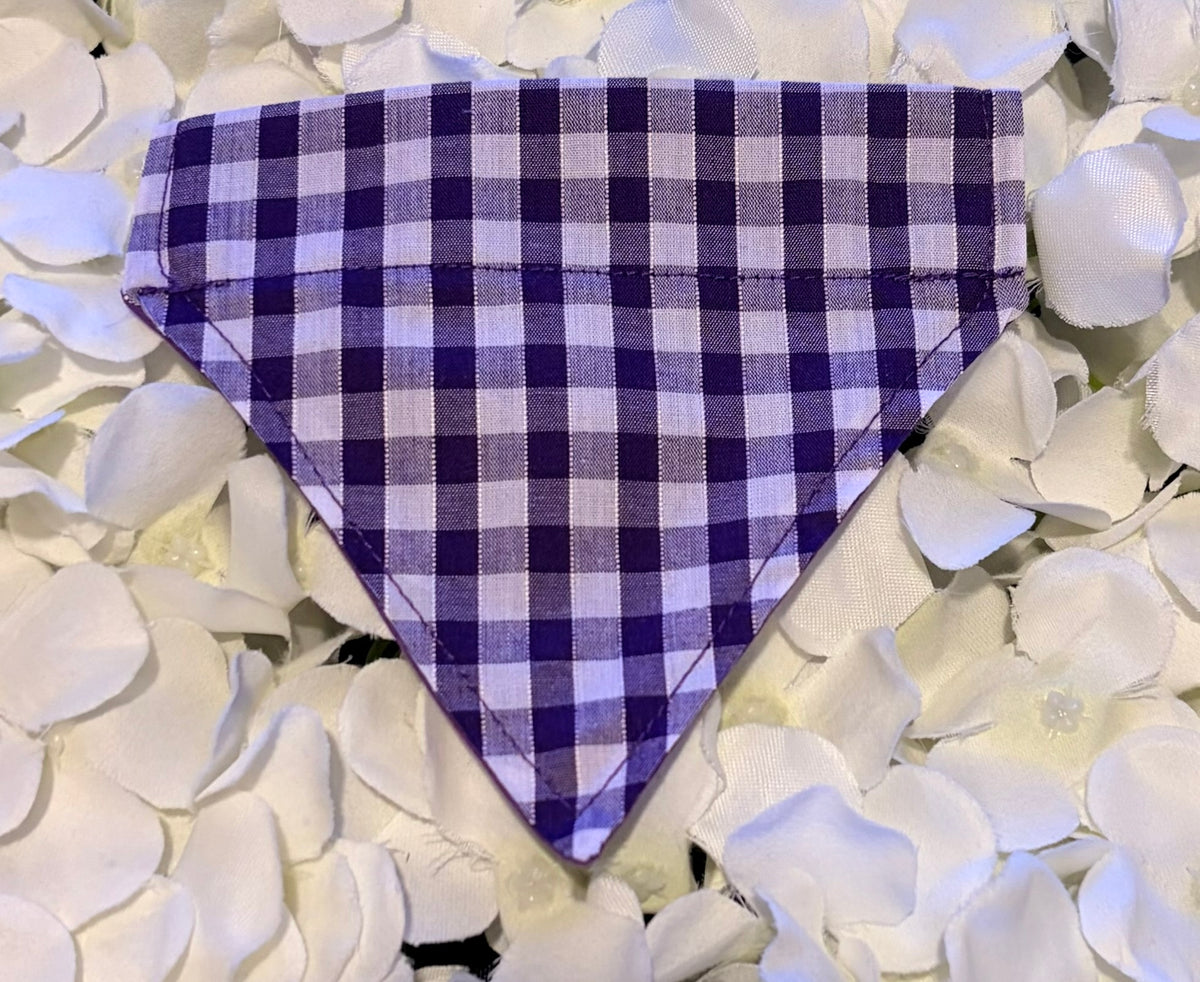 Purple Gingham Bandana - Extra Small
