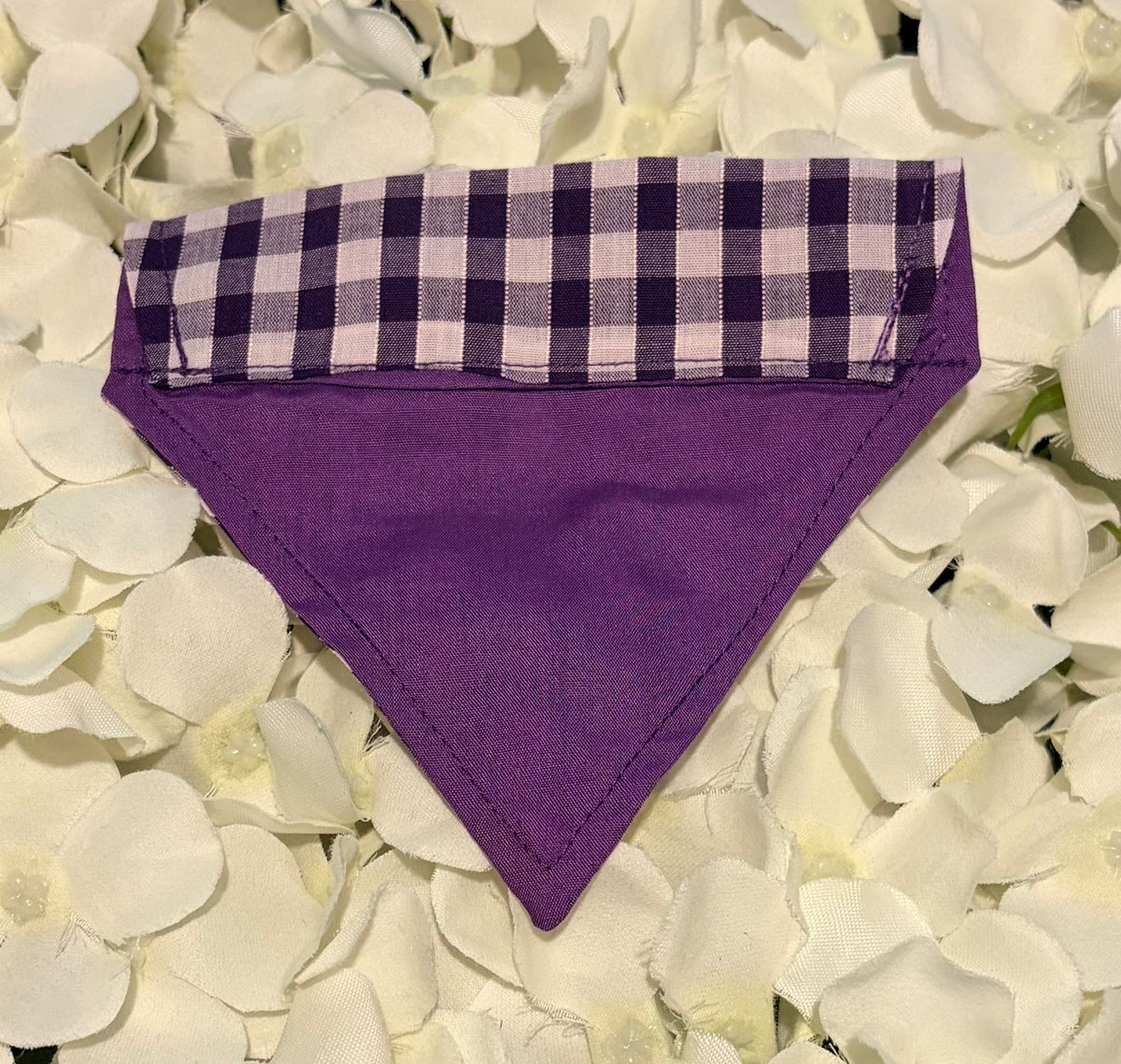 Purple Gingham Bandana - Extra Small