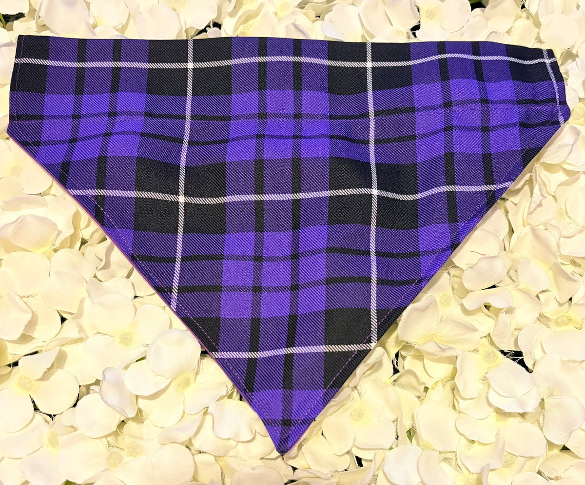 Purple Tartan Bandana - Large