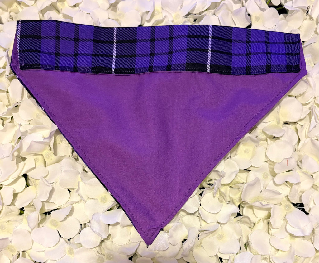 Purple Tartan Bandana - Large