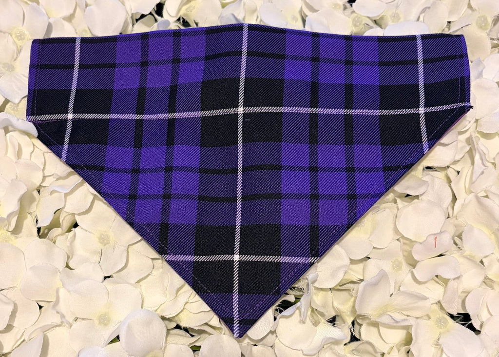 Purple Tartan Bandana - Medium