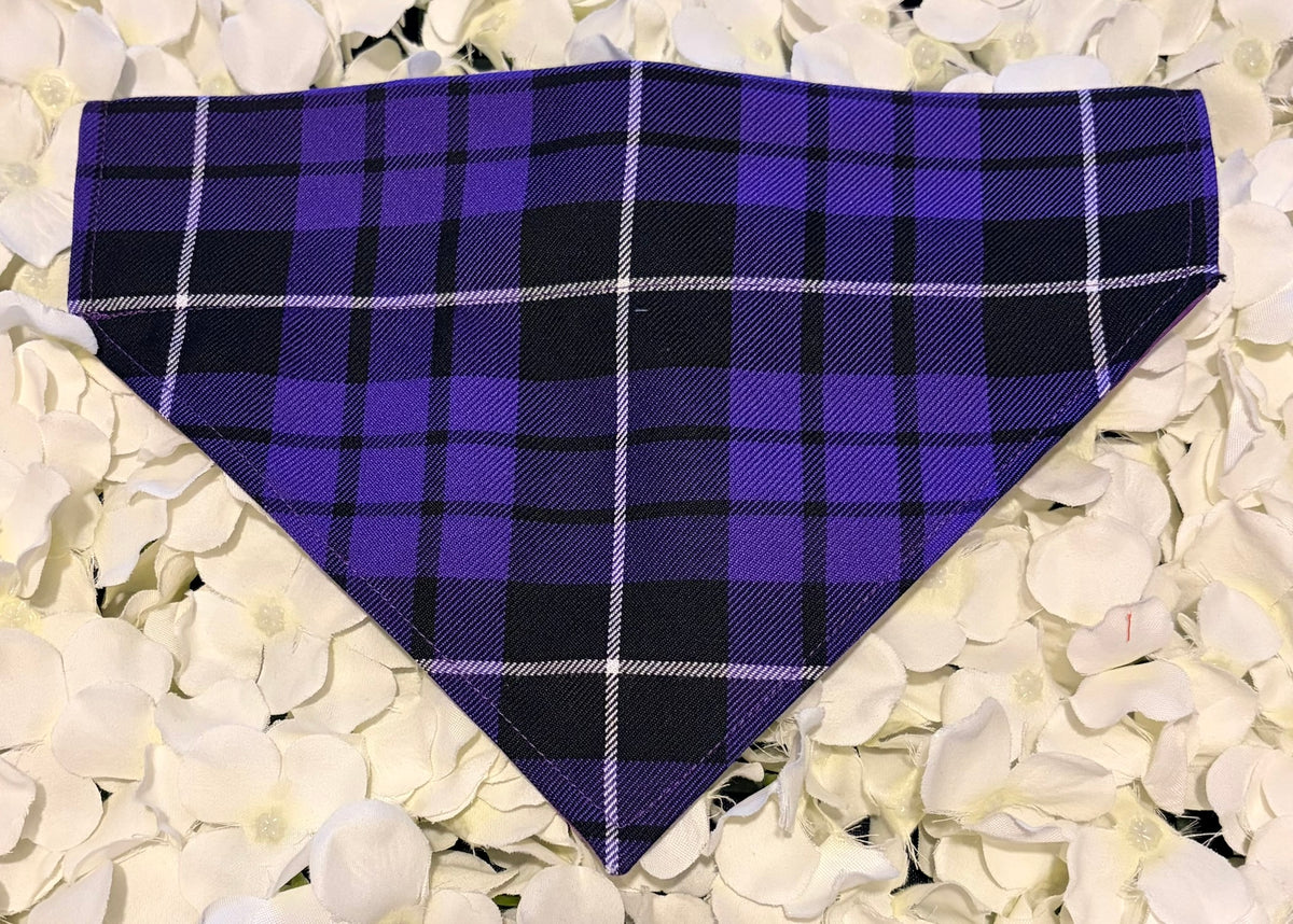Purple Tartan Bandana - Medium