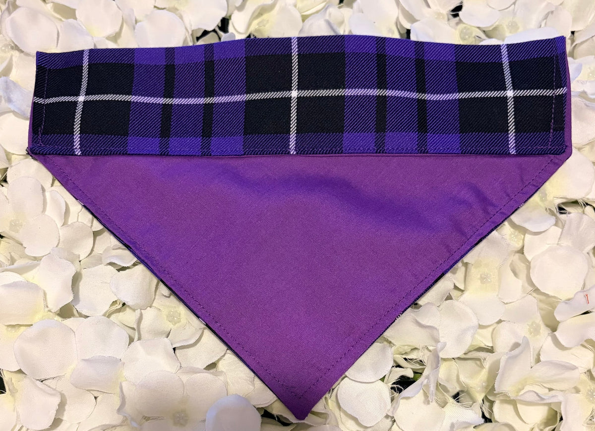 Purple Tartan Bandana - Medium