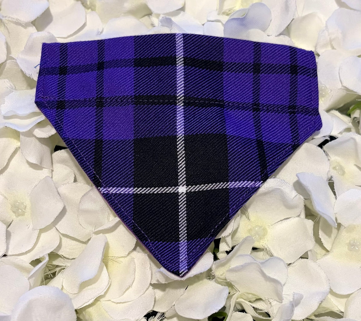 Purple Tartan Bandana - Extra Small