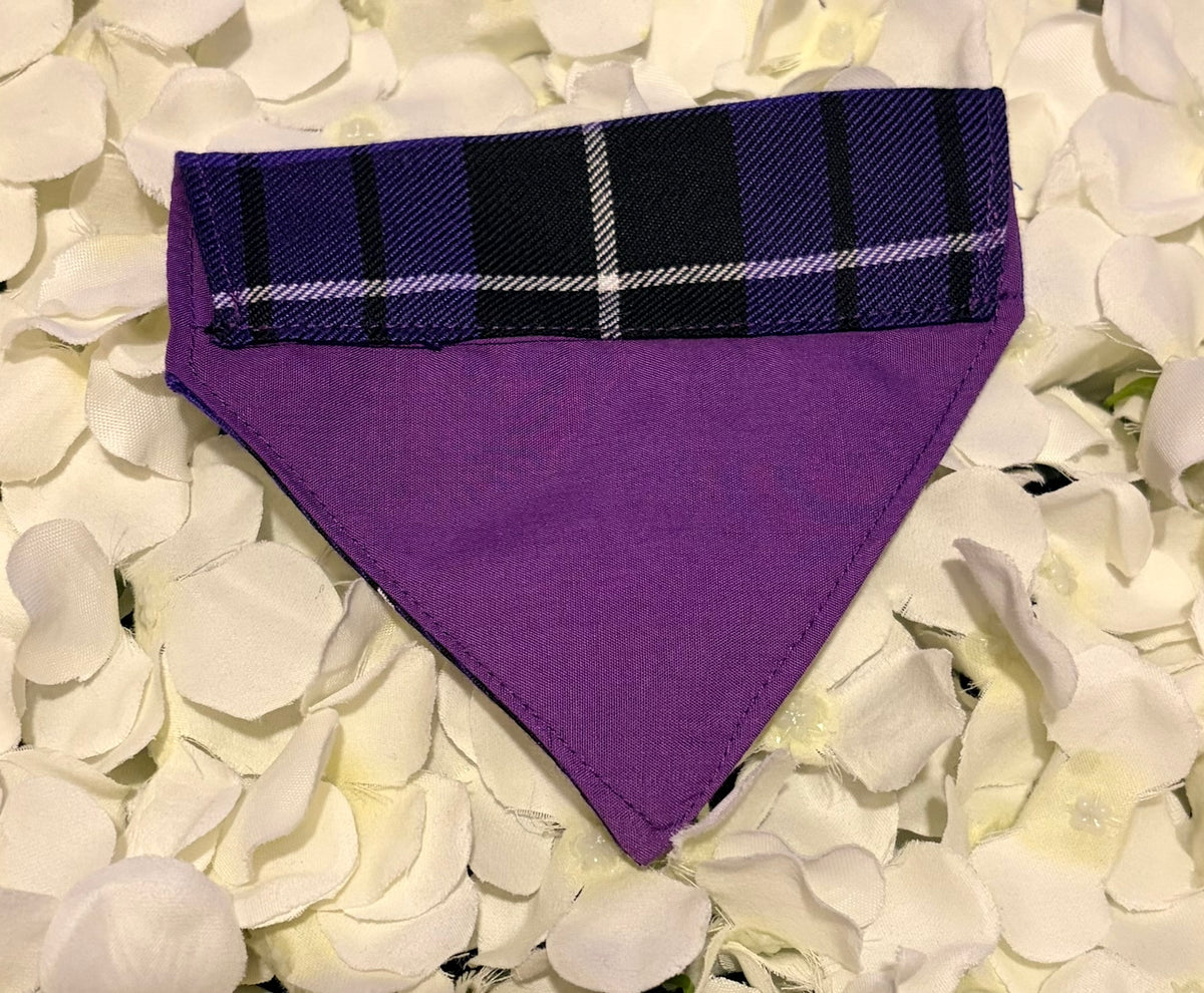 Purple Tartan Bandana - Extra Small